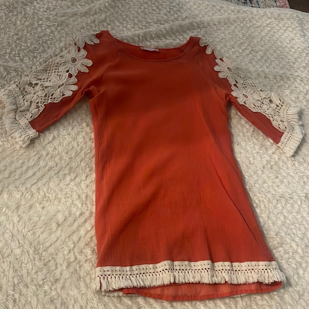 short orange dress